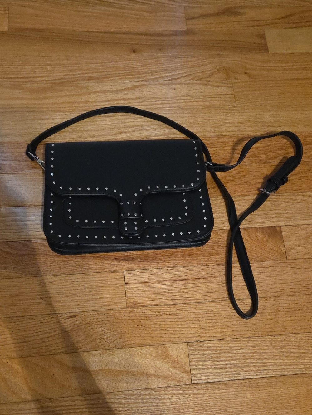 Modern Lux Black Studded Crossbody Bag